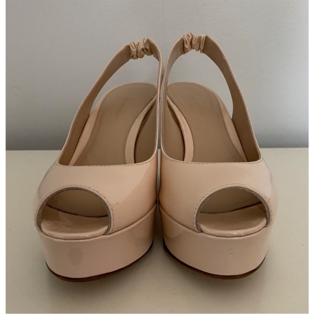 Stuart weitzman patent leather wedge sandals